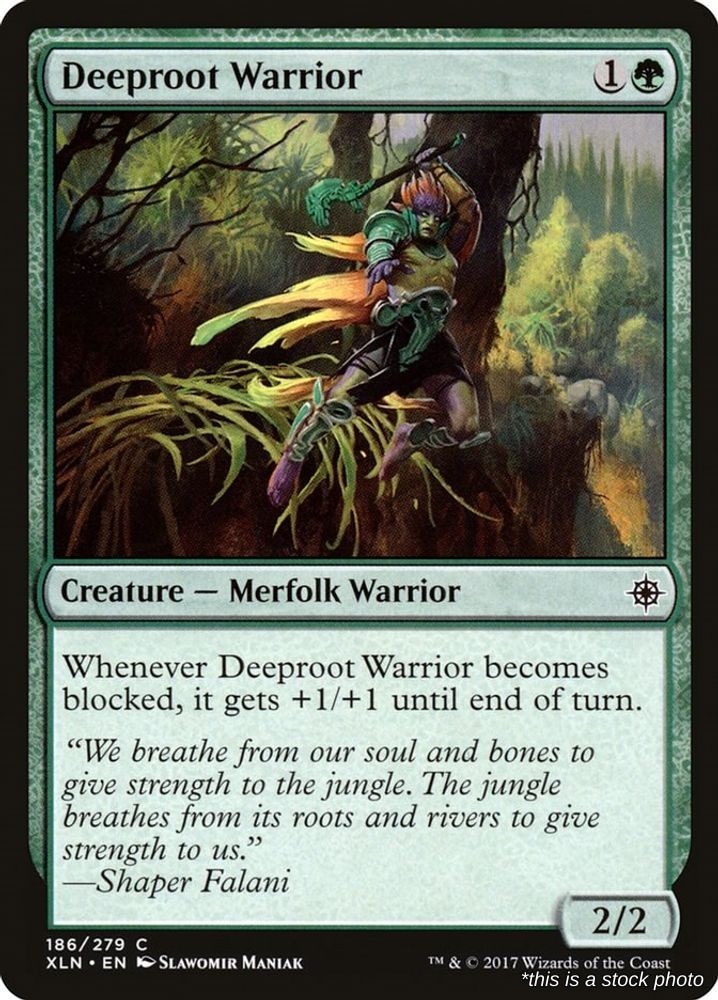 Deeproot Warrior (XLN 186), Normal, Ixalan, MTG