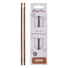 KnitPro Ginger Afghan/Tunisian Crochet Hook US Size E 3.5mm 3.5mm Brown