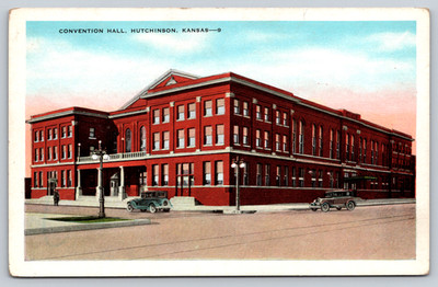 Postcard Convention Hall Hutchinson Kansas