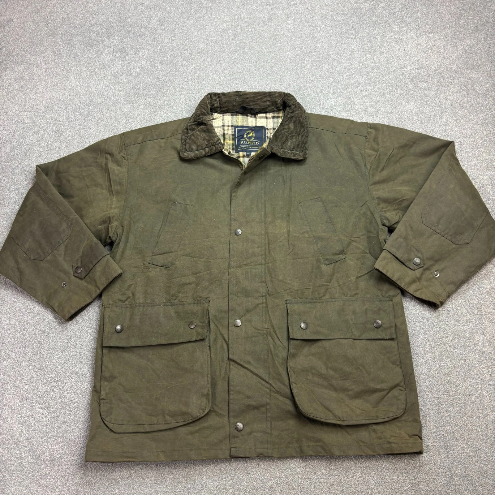 Wax Jacket Adult Medium Green Country Hunting Outdoors Waterproof Lined Men*
Opens in a new window o