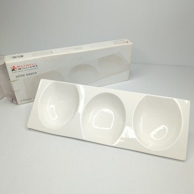 Maxwell & Williams White Basics Serving Dish 3 Divided Ellipses 34 x 12 cm