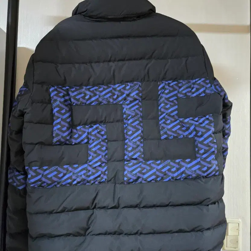 Versace Black Logo Pattern Puffer Jacket - New wi… - image 2