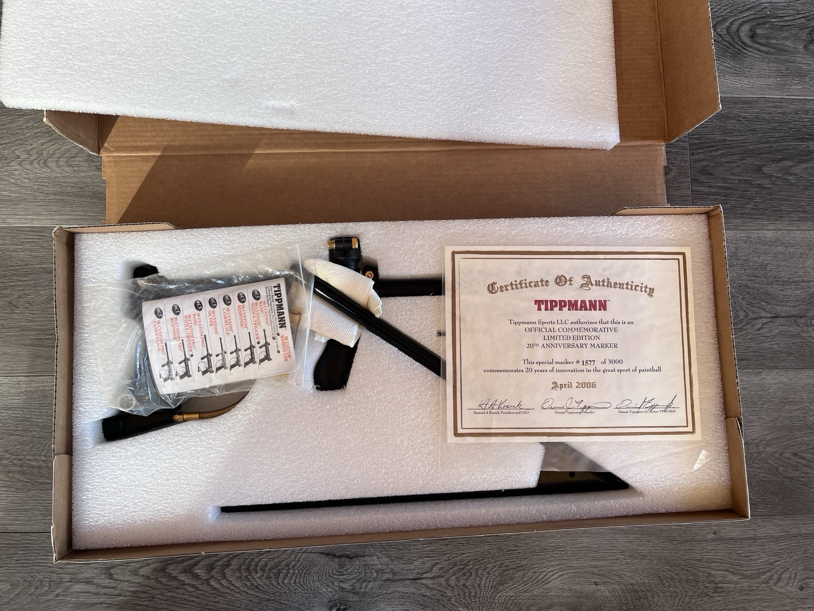 Tippmann 98 20th anniversary with box, stand, and Certificate. Never Fired
