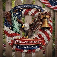 Custom Wood Sign Personalized Family Name   America 250th Anniversary 1776-2026