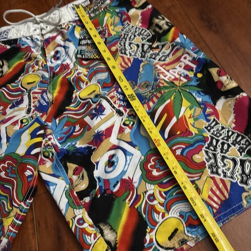 69 SLAM Board Shorts Trunks Men’s 36 Play Loud Happie Hippie Psychedelic Beach - Picture 9 of 11