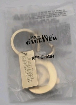 Jean Paul Gaultier gold tone JPG logo Keychain key chain ring bag