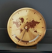 KIENZLE  WELTZEITUHR Tischuhr MESSING 15cm Qu...