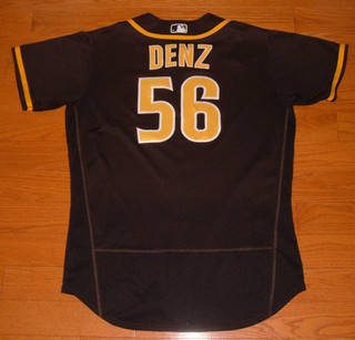 SAN DIEGO PADRES DANNY DENZ 2022 GAME USED WORN JERSEY (UNIVERSITY OF MEMPHIS)