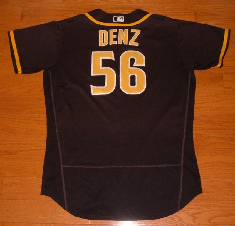 SAN DIEGO PADRES DANNY DENZ 2022 GAME USED WORN JERSEY (UNIVERSITY OF MEMPHIS)