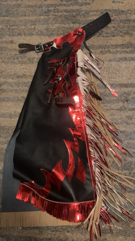 Gorras de cuero Bull Riding rojas 38L cintura ajustable Foto 2 de 4