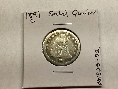 1891 Seated Liberty 90% Silver Quarter Type 4 Resumed with Motto 081825 72re