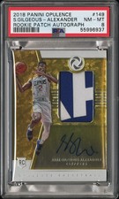 2018 Panini Opulence Shai Gilgeous-Alexander #149 Rookie Patch Auto /79 PSA 8