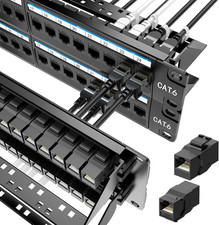 UL Listed 48 Port Patch Panel Rackmount or Wall Mount 19-Inch, 2U Cat 6 Networ