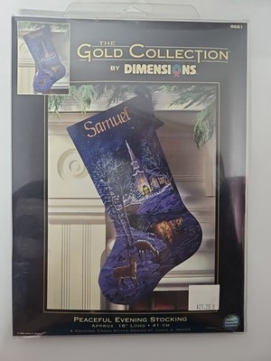 Rare Peaceful Evening Cross Stitch Stocking Kit Dimensions Gold Collection 8681