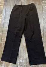 Alfred Dunner Women's 10P Black Pull On Chino Elastic Back Work Pants Petite