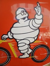 👉TARGA SMALTATA SCUDO 55 X 42 MICHELIN BIBENDUM OLD PLAQUE SIGN '60🇮🇹Genuine!