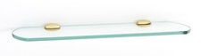 Alno A6650-18 Brass Royale 18"W Glass Shelf With Brass Mounting Brackets