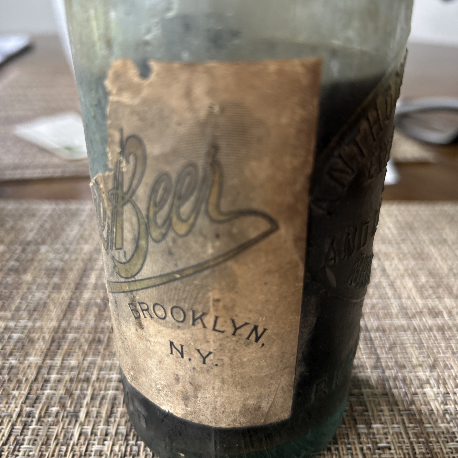 Ibert BREWERY 1890 BROOKLYN BOTTLE ORIGINAL  Pre PROHIBITION LABEL BEER Eppig