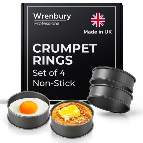 Crumpet Rings Nonstick 3.5 inch - English Muffin Rings - Set of 4 Food - Afbeelding 1 van 7
