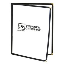 Thunder Group PLMENU-2BL 8-1/2" x 11" Black Double Fold Laminate Menu Cover
