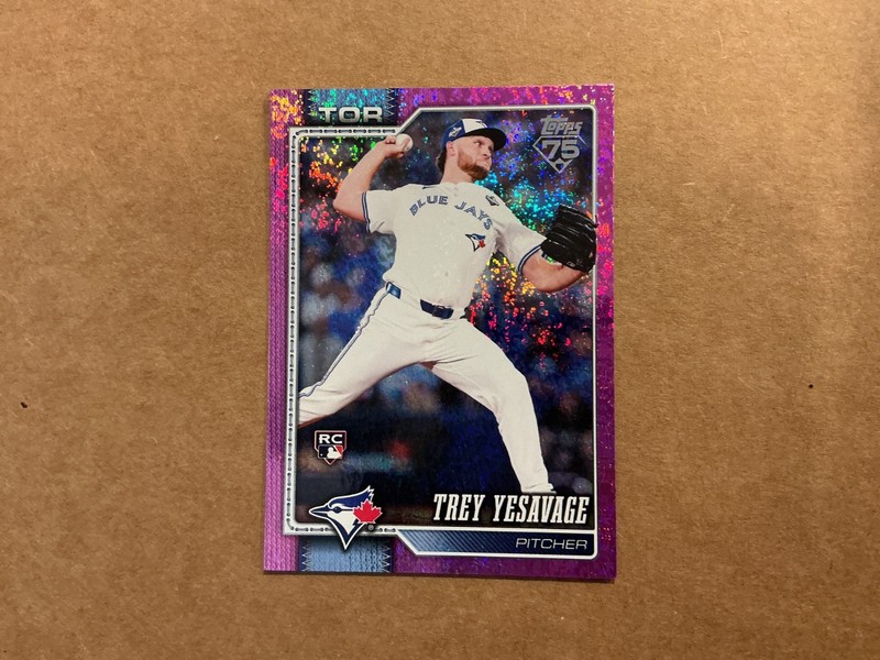 2026 Topps Series 2 Trey Yesavage Pink Sand Glitter Foil Blue Jays