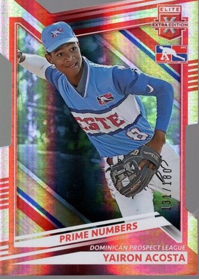 2022 Elite Extra Edition Prime Numbers C Die Cut #194 Yairon Acosta /180 - BB