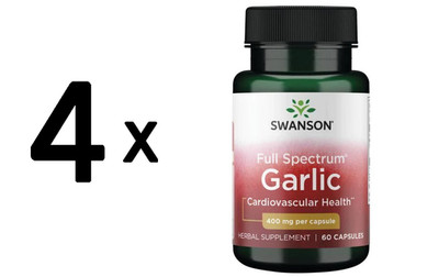 4 x Swanson Full Spectrum Garlic (Cloves), 400mg - 60 caps (82,92 EUR/kg)