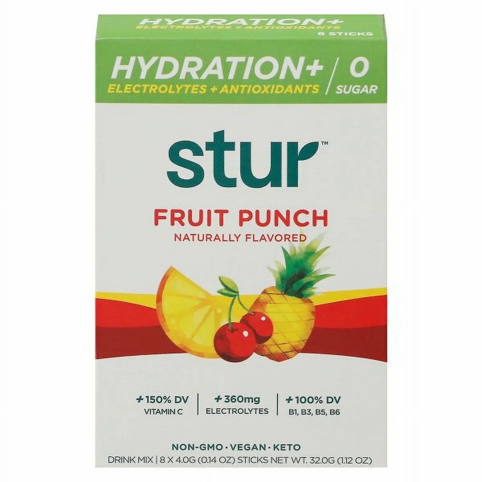 6x Packs STUR Fruit Punch 8ct Drink Water Electrolytes To Go