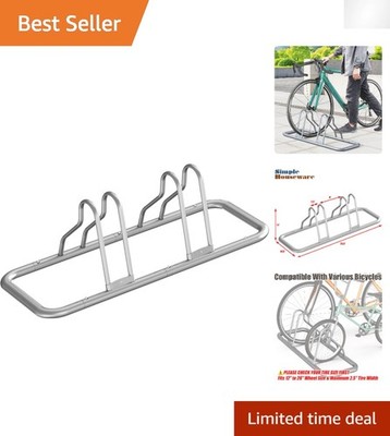 Adjustable 2-Bike Garage Storage Rack - Durable Silver Alloy Steel Design