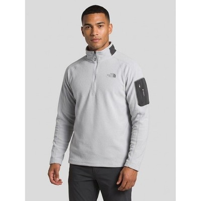 The North Face Mens FlashDry Fleece Quarter Zip Pullover Gray Jacket Large