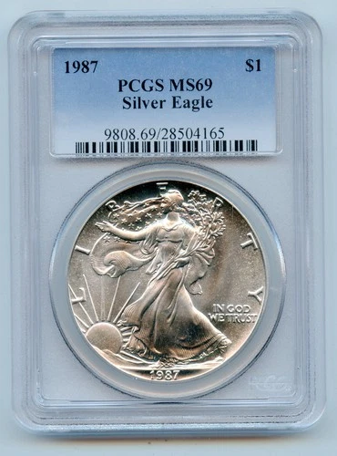 1987 American Silver Eagle 1 OZ PCGS MS69