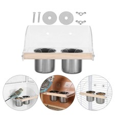 Acrylic Parrot Food Container Drinker Feeder Plastic Parakeet Bird