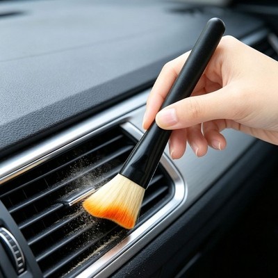 Car Soft Fur Brush Air Conditioner Outlet Clean Brush Crevice Dust Removal Tool