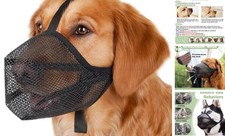 Dog Muzzle, Soft Mesh Muzzle for Small Medium M Snout Cir: 9 "-10 " Black