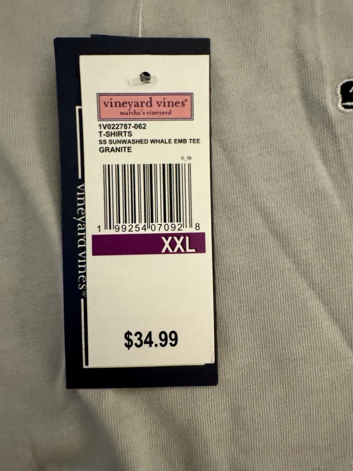 Camiseta de granito bordada ballena Slub Vines para hombre nueva con etiquetas talla 2XL $35 precio de venta sugerido por el fabricante Foto 3 de 4