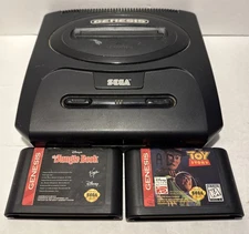 Sega Genesis 2 Video Game Console Black MK-1631 With Games Tested