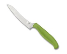 Spyderco Culinary Z-Cut Kitchen Knife K14PGN Point 4.4" Plain Edge Blade - Green