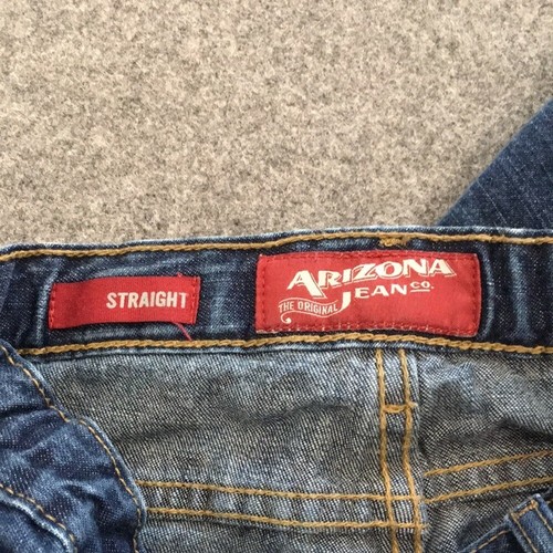 Arizona Jean Girls Sz 14 Jeans Blue Denim Straight Adjustable Waist 100% Cotton - Picture 7 of 10