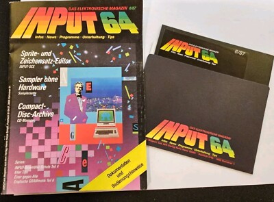 Zeitschrift / Magazin Input 64 von 6/87 mit Diskette, C64 C128, T47