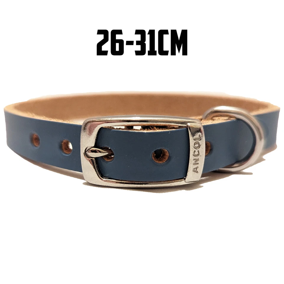 Ancol Leather Dog Collar Real Bridle Colourful Pet Puppy XS Small Blue Foto 3 de 4