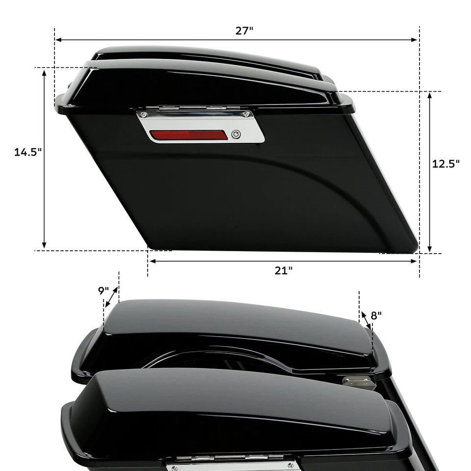 Hard Saddlebag &Rear Fender Fit For Harley Davidson Touring Street Glide 2009-13 - Image 3 of 4