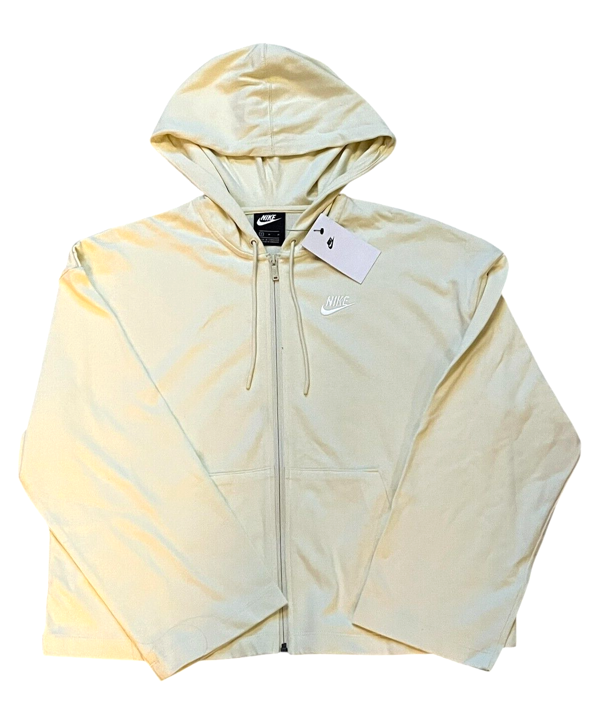 New with Tags - Women's Pale Yellow Nike Sportswear Full Zip Hoodie DN4943-113