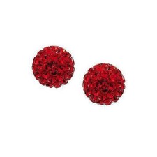 14K Yellow Gold Round Crystal Ball Screw Back Stud Earrings 8mm