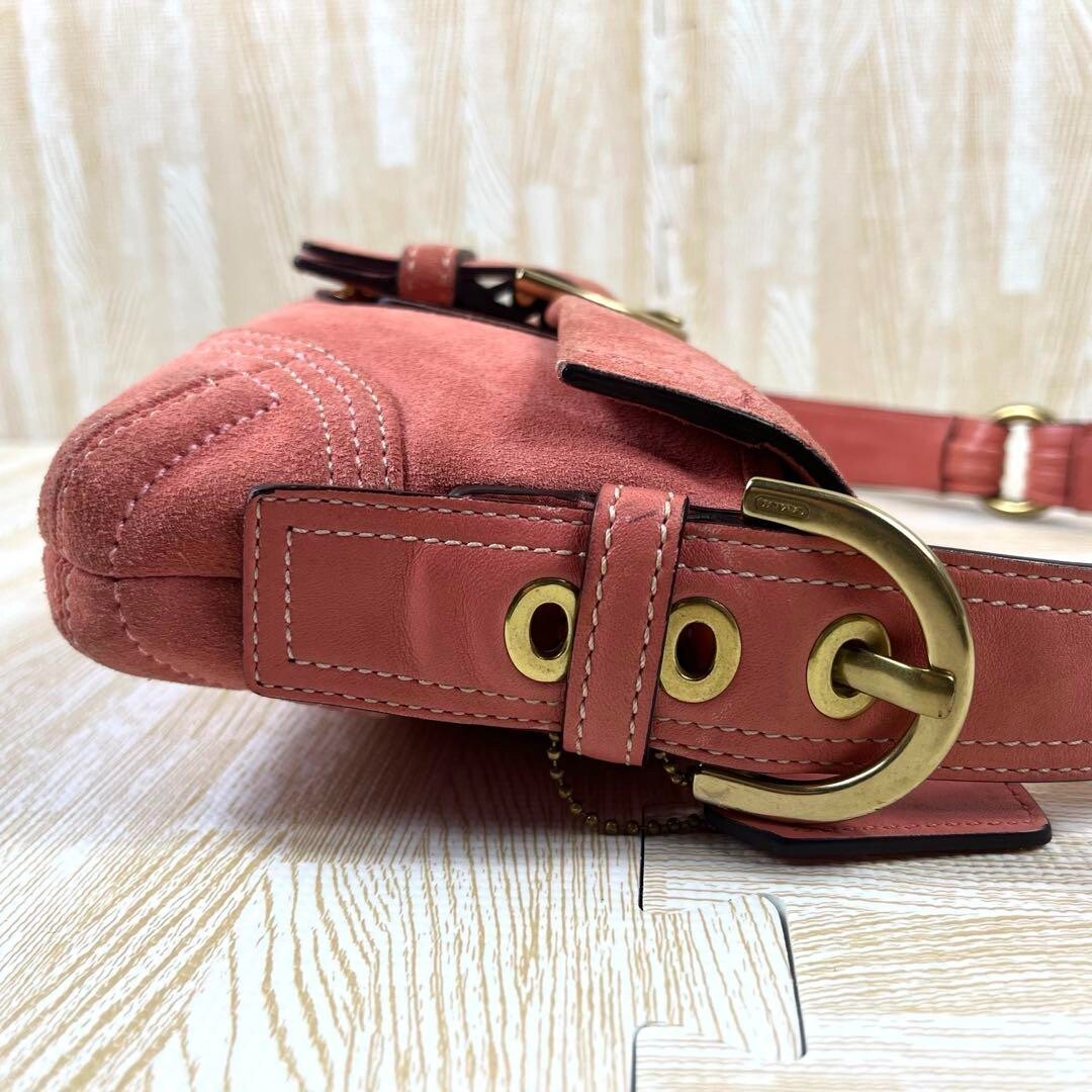 バッグ Coach Soho Demi Flap Suede Shoulder Bag COACH Soho Demi Flap Shoulder Bag Suede Leather Blue Used