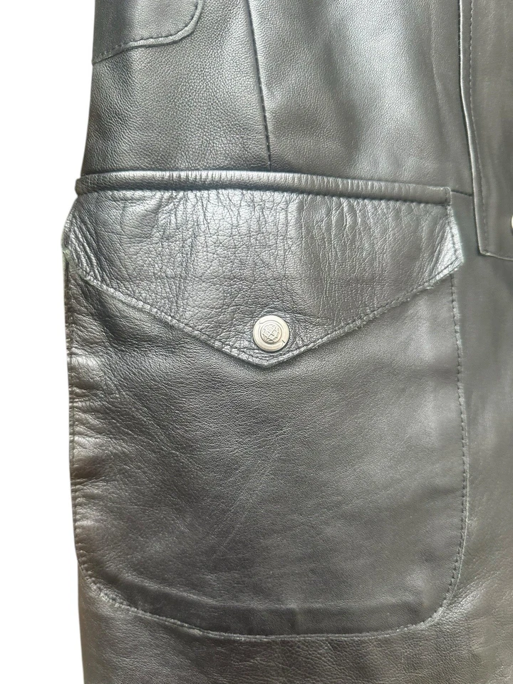 Max Studio Special Edition Leather Women Coat Black Jacket Size:XSMade in India - Image 4 of 4
