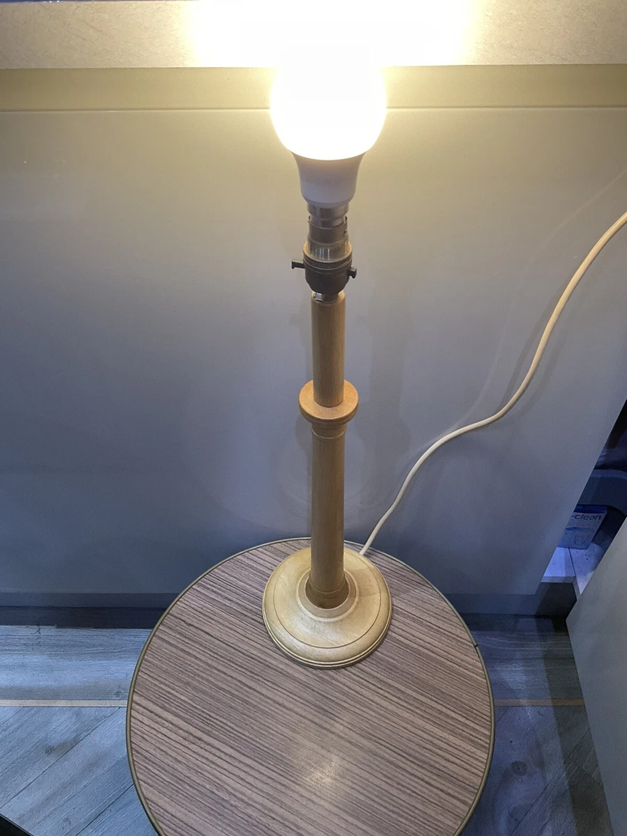 Table Lamp Solid Beech Wood Brass Bayonet Working Order