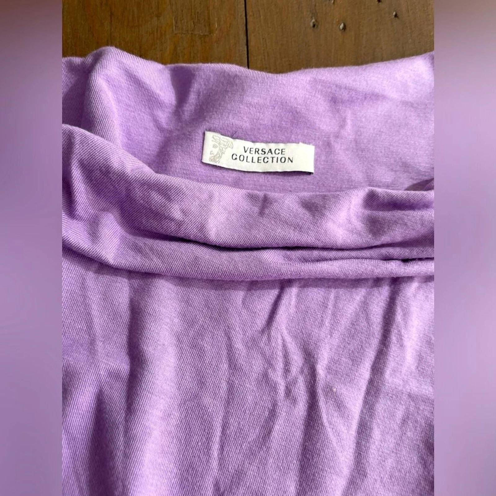 Abito tubino Versace collezione viola lavanda lilla IT38