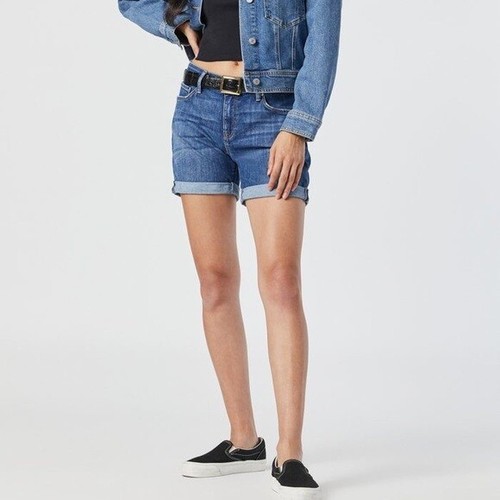 Athleta Denim Cuffed 5-in Inseam Shorts 