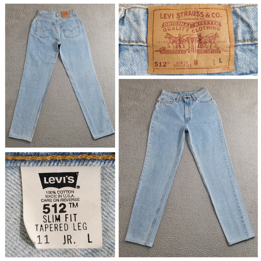 Vintage Levi's 512 Jeans Women's 11 Blue Slim Fit Tapered 28x30