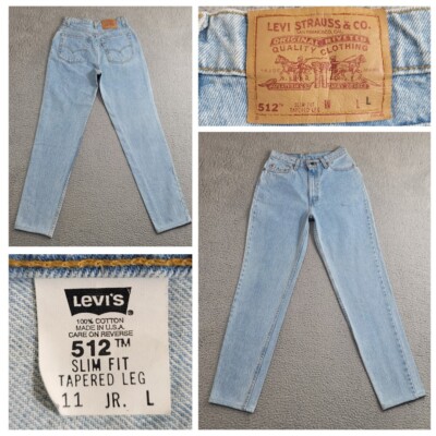 Vintage Levi's 512 Jeans Women's 11 Blue Slim Fit Tapered 28x30
